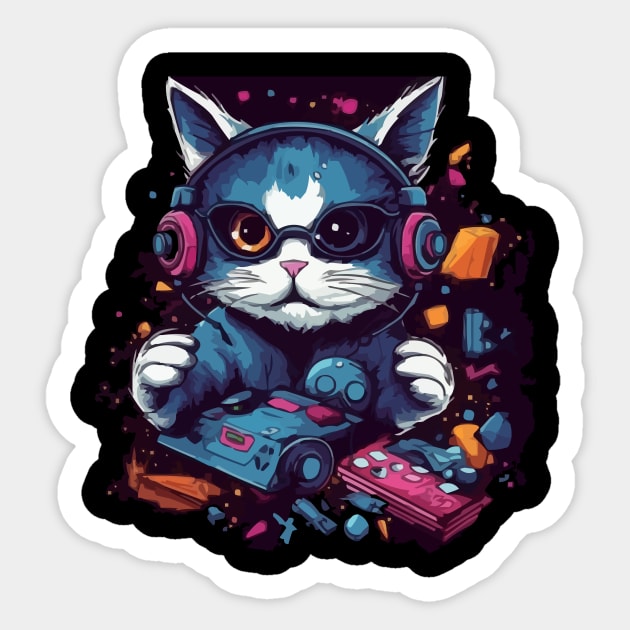 Gamer Cat Sticker by Pixy Official